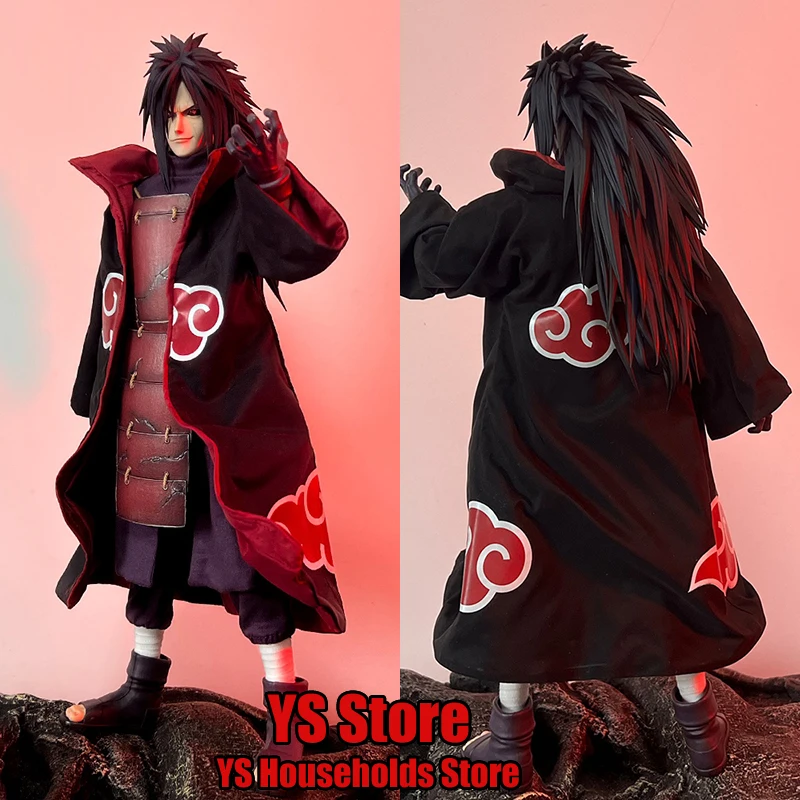 1/6 Anime hombre soldado Uchiha Itachi clásico Akatsuki bata Mini nube roja estampado ropa accesorio para 12 "RockToys figura Cos