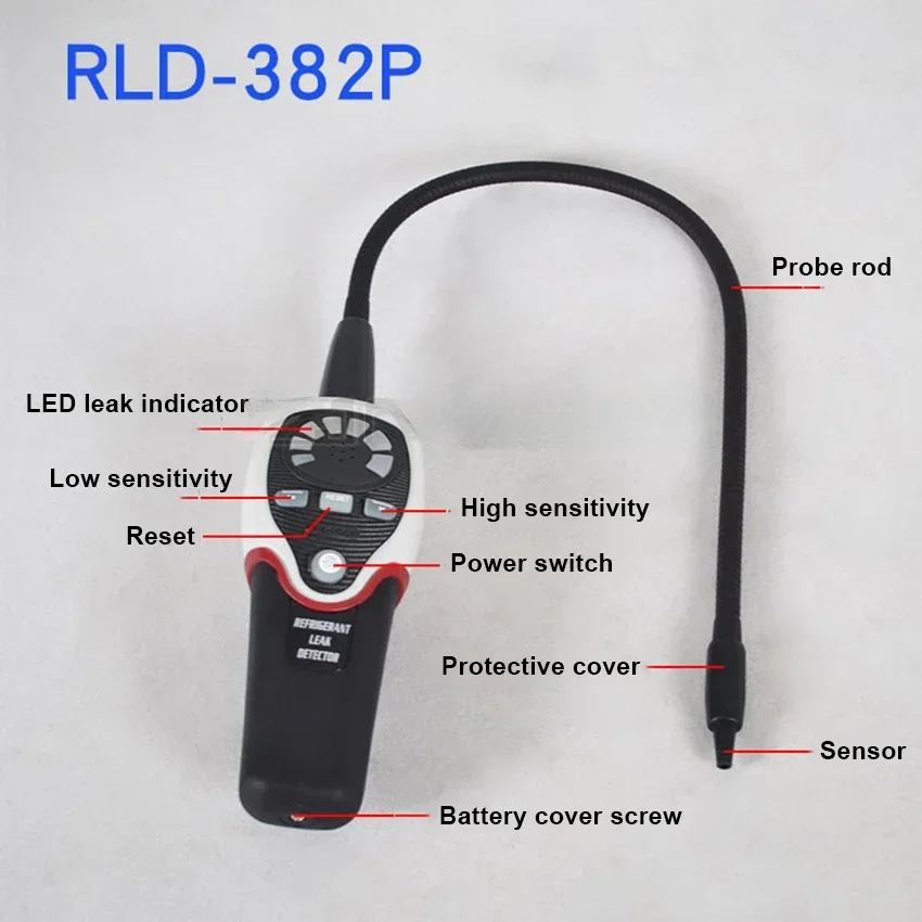 Electronic Refrigerant Leak Detector Automobile Air Conditioning Gas Refrigerant Leak Detection Automatic Detector RLD-382P