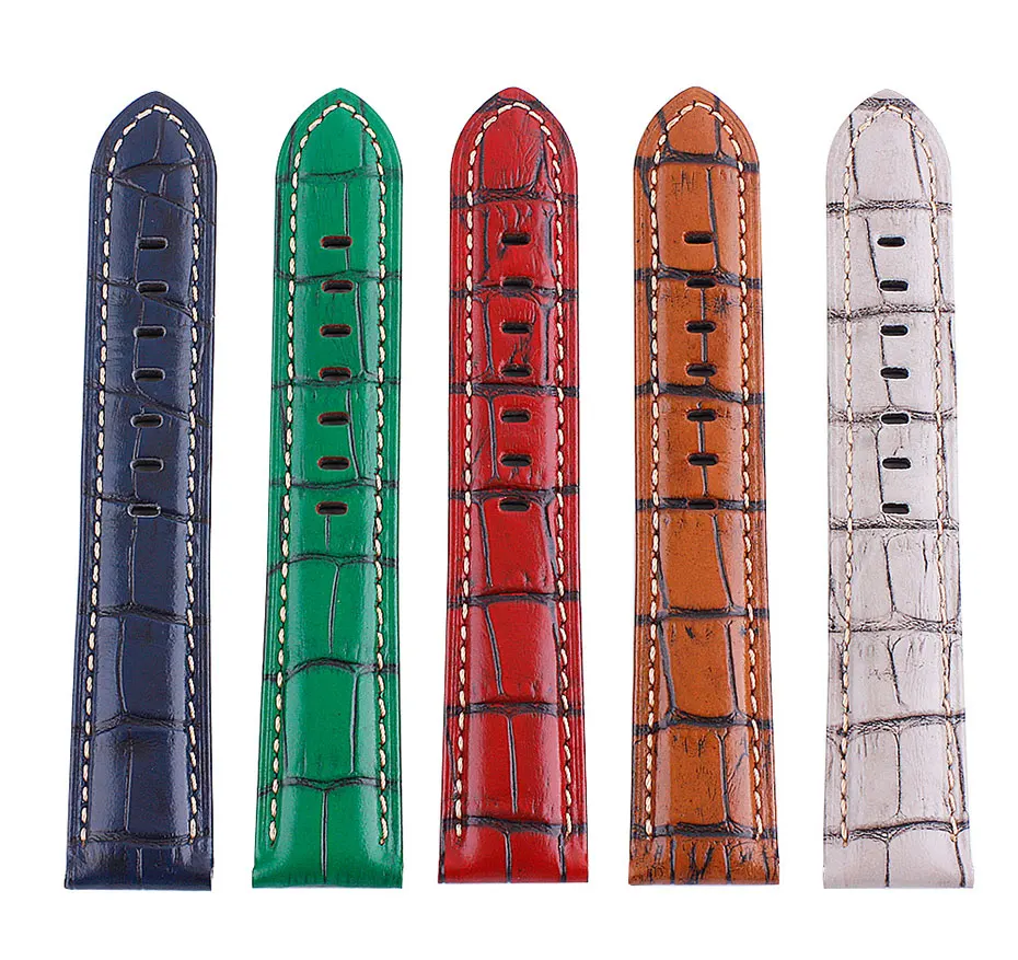 Retro Bamboo Watch Strap 20mm 22mm 24mm 26mm Large Dial Watch Accessories Bracelet Black Needle Buckle UTHAI P17