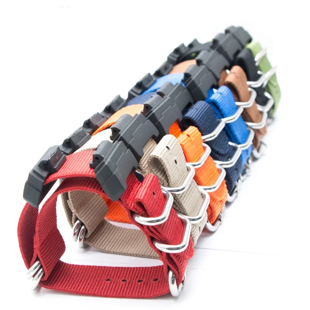 

22MM Nylon Band Striped Watchband Replacement Accessories Strap Men Women Watch Wristband With Adapters for Casio G-Shock