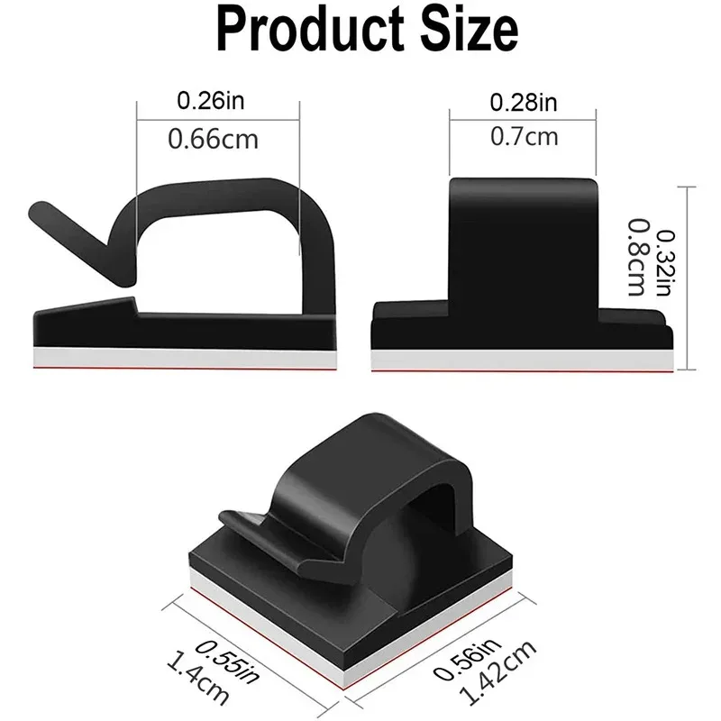 10/20/30/40/50pcs Cable Clips Self-Adhesive Cord Management Wire Holder Organizer Clamp Self-Adhesive Light Clips Car Wire Clip