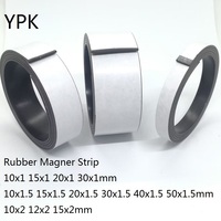 1Meter/LOT Rubber Magnet 10*1 15*1 20*1 30*1 mm Self Adhesive Flexible Magnetic Strip Tape 10mm/15mm/20mm/30mm thickness 1-2mm