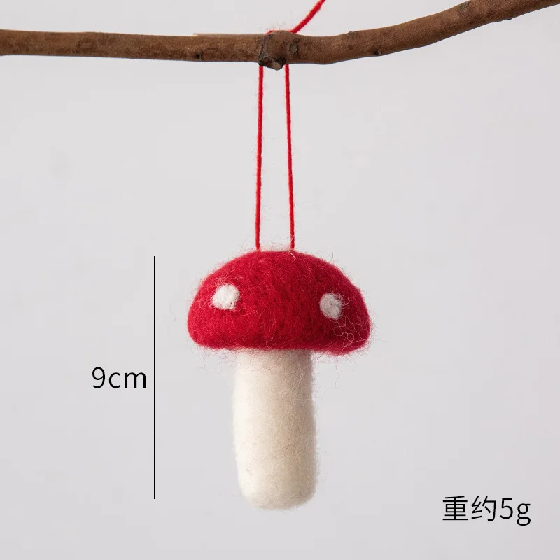 Natale feltro di lana fungo decorativo albero di natale ciondolo impiccagioni accessori fatti a mano fai da te fungo giocattoli carini regalo in