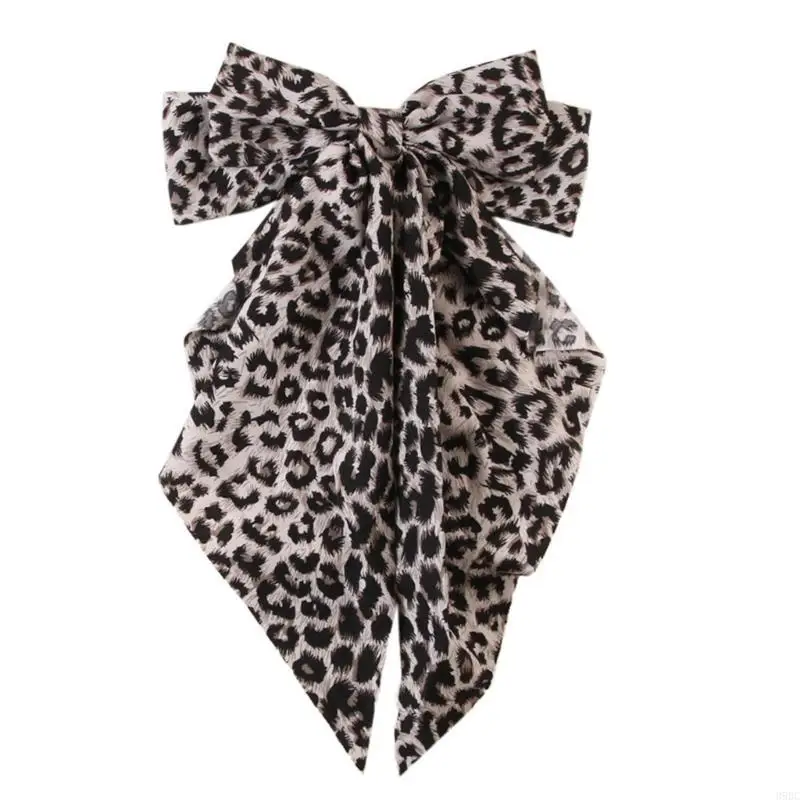 39BC Sweet Bowknot Hair Clip Leopard Pattern Hairpin Sweet 2000s Trend Hair Clip