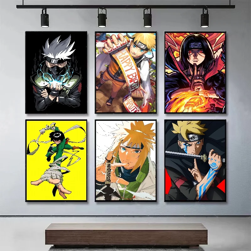 

New Peripheral Anime Naruto Posters Canvas Painting Print Kakashi Sasuke Uchibo Ferret Picture Wall Art Living Room Decoration