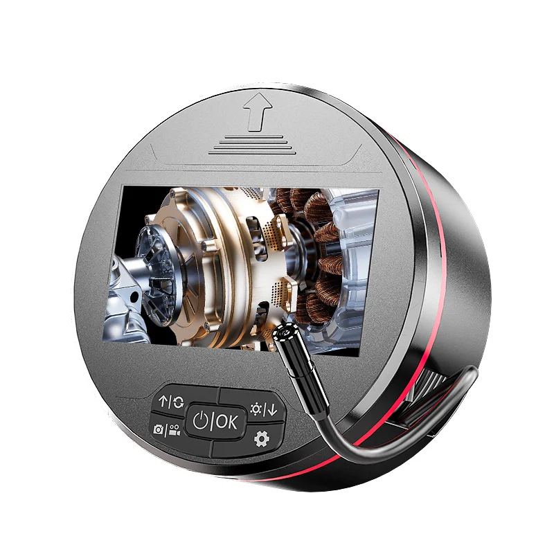 Industrial Endoscope 8mm 1080P HD stwoable Digital Borescope Inspection Camera 4.3 " IP67 Waterproof Snake Camera with 8 LED