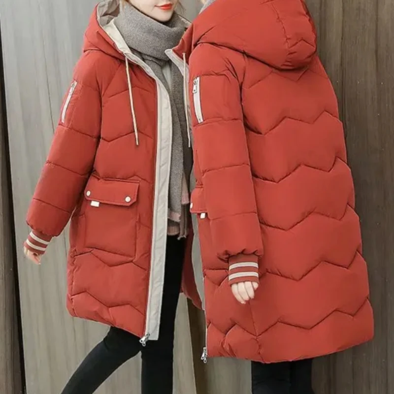 Winter Coats Women's Jacket 2024 Sustans Hooded Long Coat Thick Warm Windbreaker Casual Student Coat New In Outerwears Basics