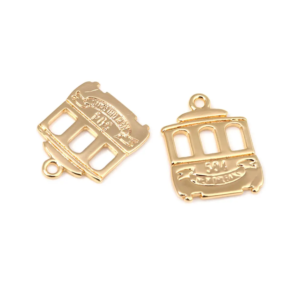 18K Gold Color Airplane Bicycle Tower Windmill Charms Pendants High Quality Diy Jewelry Making Necklace Earrings Accessories