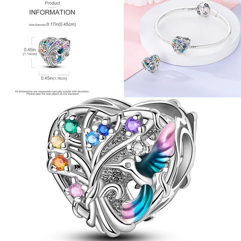 925 Sterling Silber Lebensbaum Anhänger Familie Unendlichkeit Herz CZ Zirkon Perle Passend für Original Armband DIY Schmuck Geschenk für Frauen – Detail 27