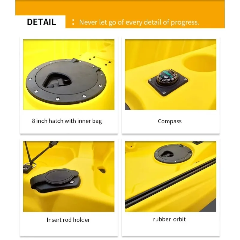 Fiberglass Fishing Kayak - Durable Watercraft with Storage, Reliable for Angling & Leisure Trips