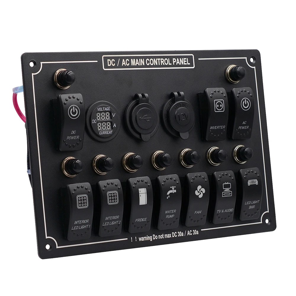 LED light rocker switch control panel switch 12 v,24 v panels automotive, marine switch panel