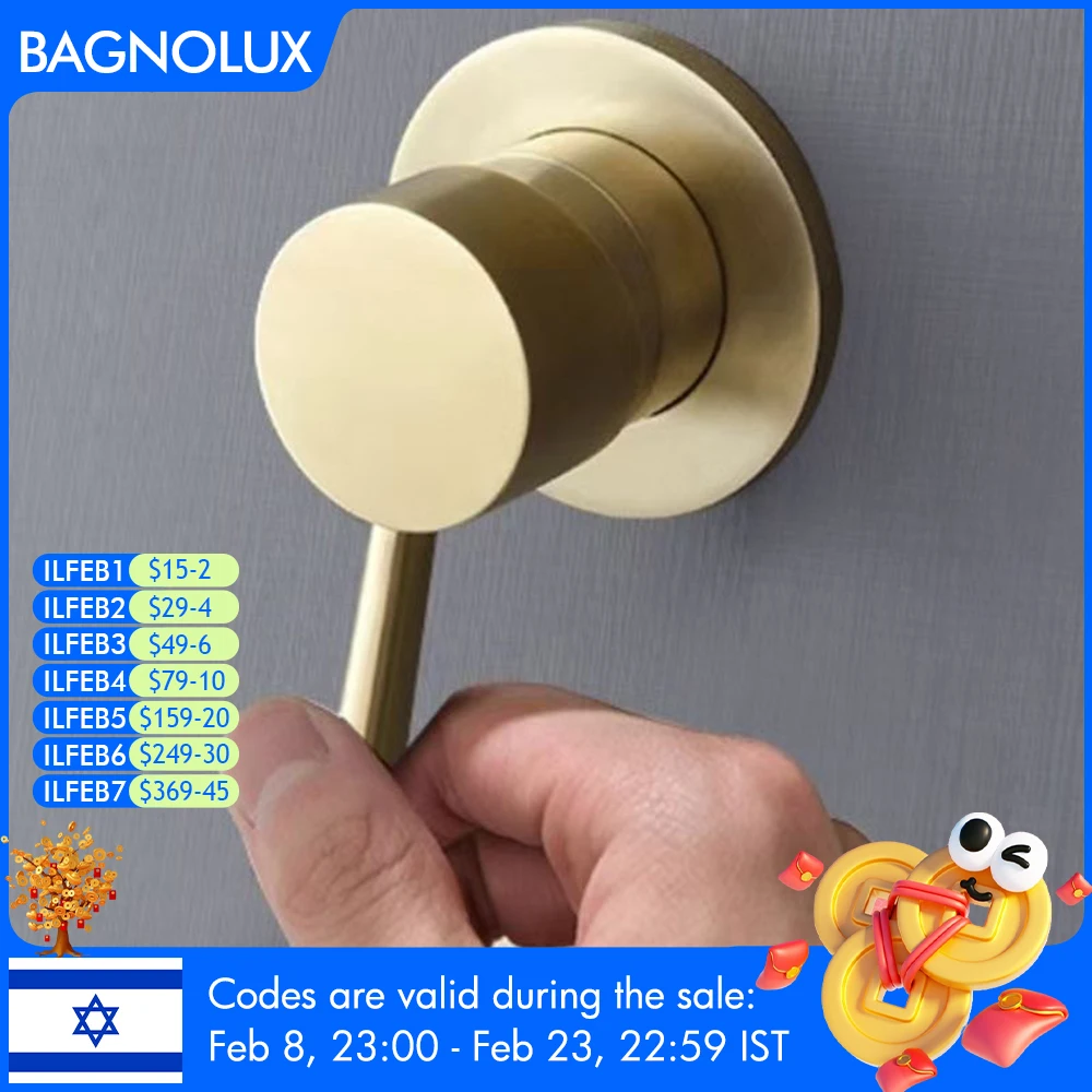 

Bagnolux Black Chrome Rose Gold Brushed Polished Brass Single Handle Wall Mounted Multi-purpose Hot Cold Water Faucet