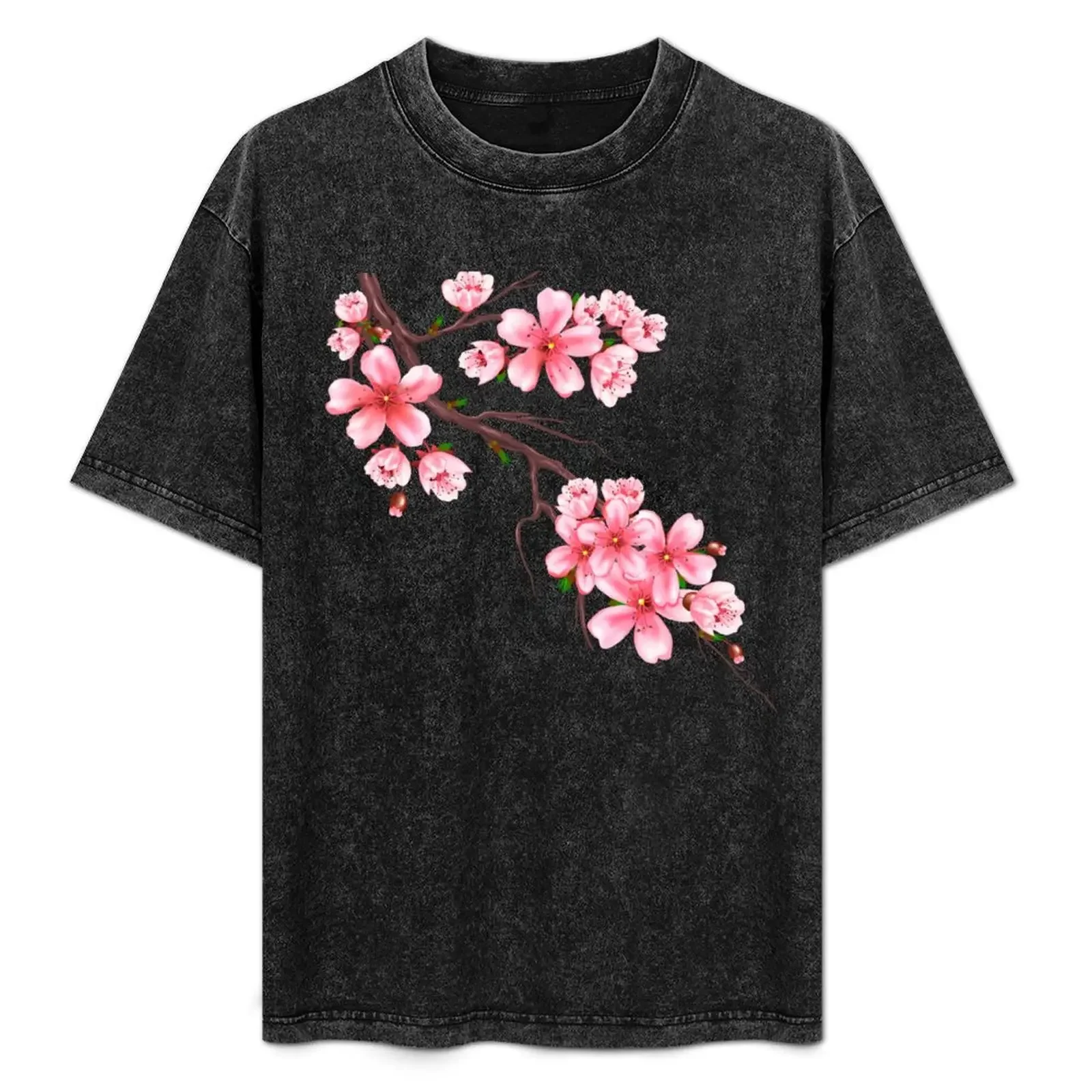 

Sakura Cherry Blossom T-Shirt Big and Tall Solid Color T-Shirt