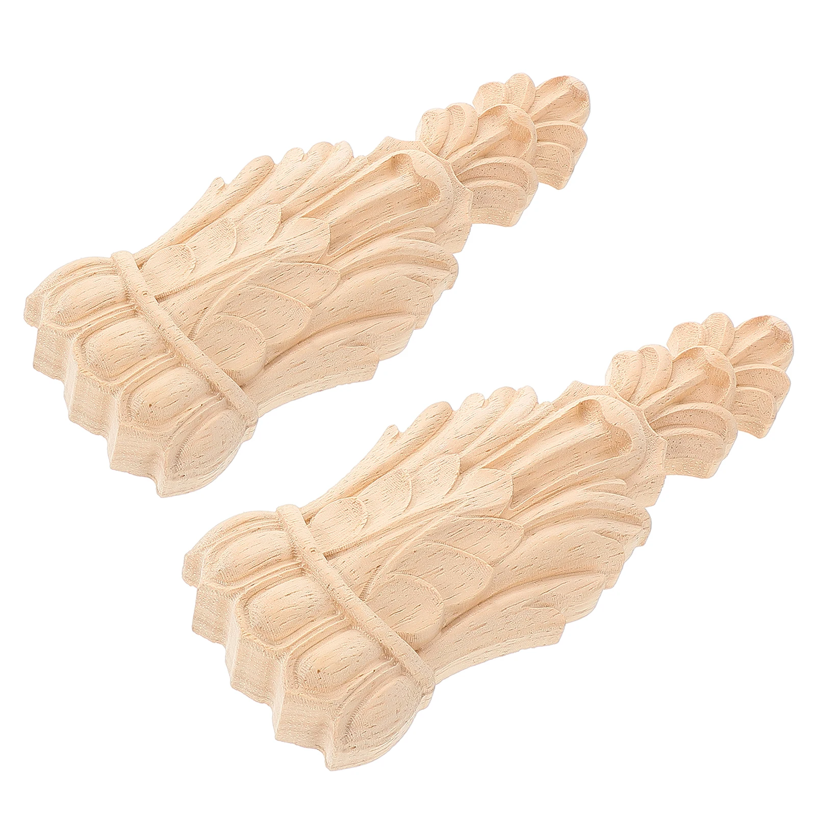 

2pcs Solid Wood Carved Corbel Decorative Wooden Onlay European Style Vintage Shelf Support For Home Wall Door Column Decor