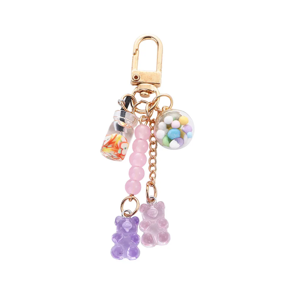 Unisex Cute Acrylic Candy Bag Pendant Women Keyholder Fashion Accessories Key Ring Bear Key Chain