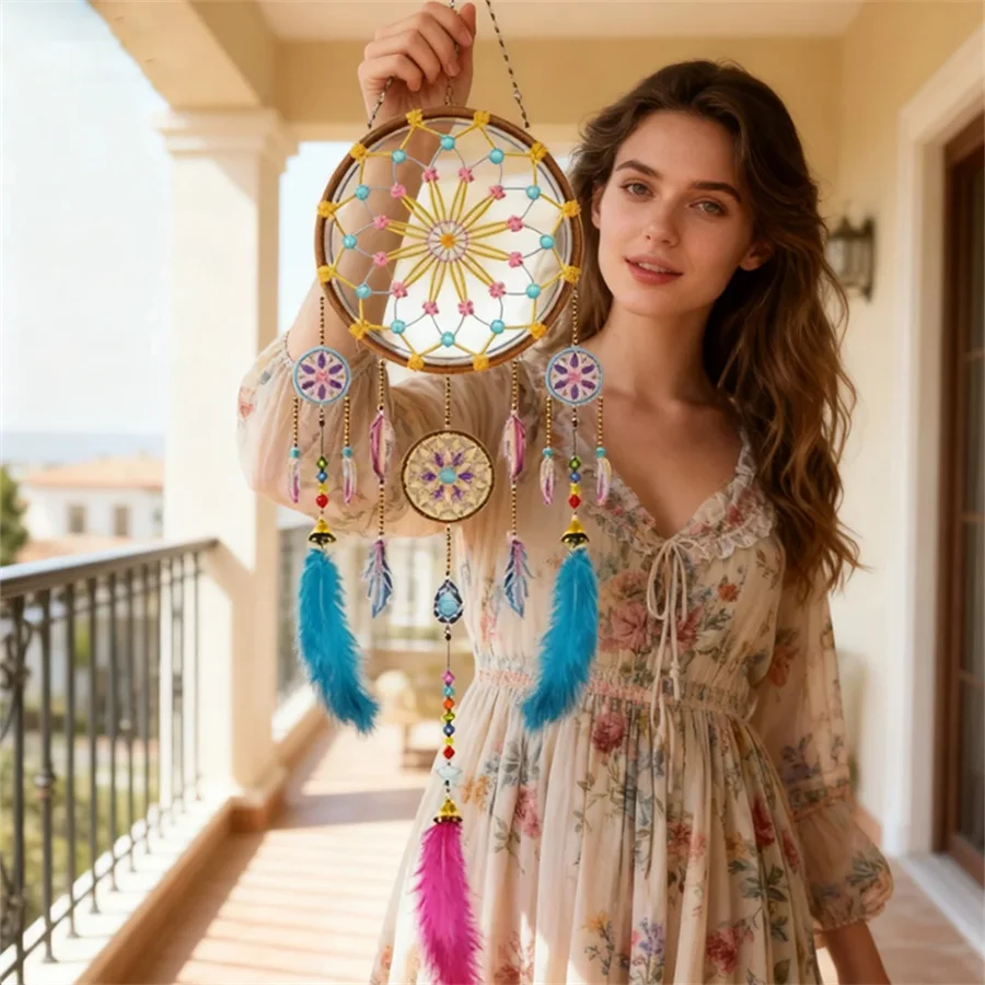 

2025 цветок алмазная живопись «сделай сам» Ловец снов 5d алмазная живопись ремесло украшение для гостиной живопись Алмазная вышивка