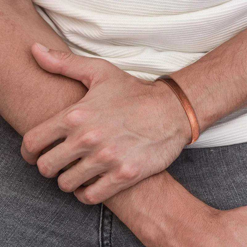 Reine Kupferarmbänder für Damen und Herren, wasserdichte Heilungsarmbänder für Herren, verstellbare klobige Heilungs-Kupferarmreifen, Schmuck – Detail 12