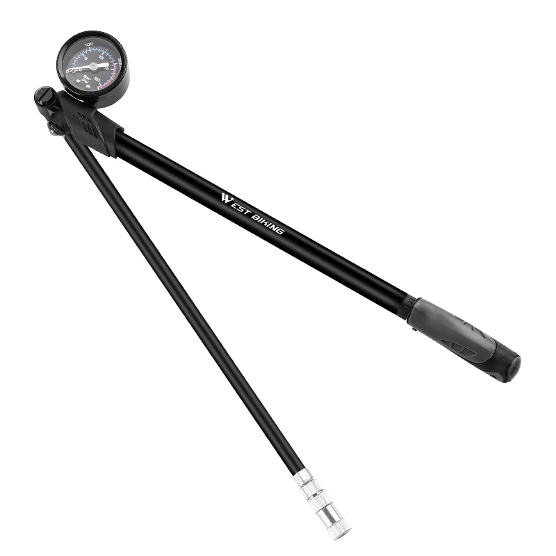 AliExpress West Biking WEST BIKING Portable High-pressure 300psi Bike Air Pump with Gauge for Fork & Rear Suspension Shock Absorber Mountain Bicycle