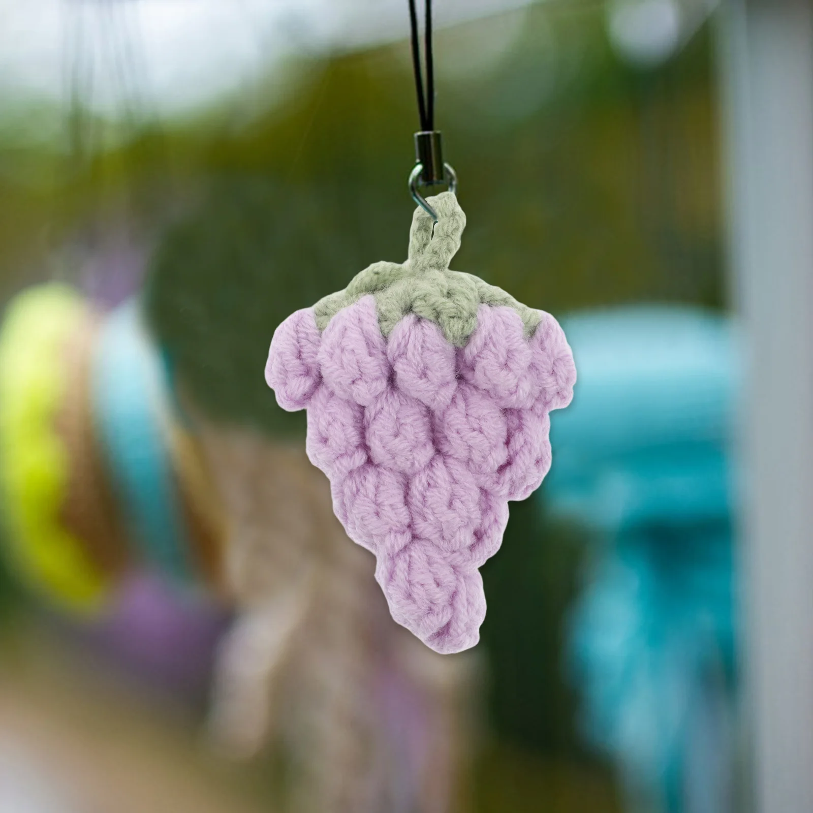 

10 Pcs Grape Pendant H Knitted Crochet Flowers Purple Color Bag Decorations Fruit Knitting Kits Beginner Accessories DIY Crafts