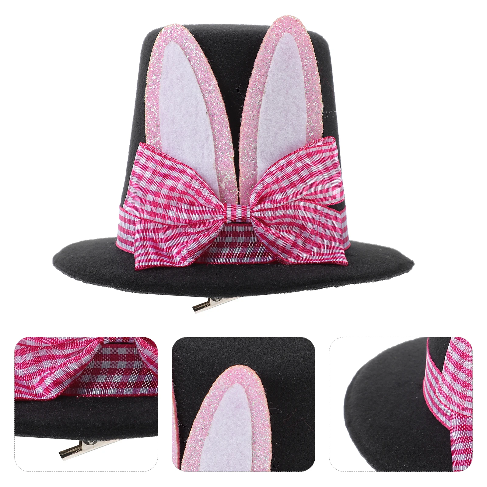 

Tiny Hat Rabbit Ears Small Top for Women Hair Accessories Styling Clips Miss Hats Barrettes