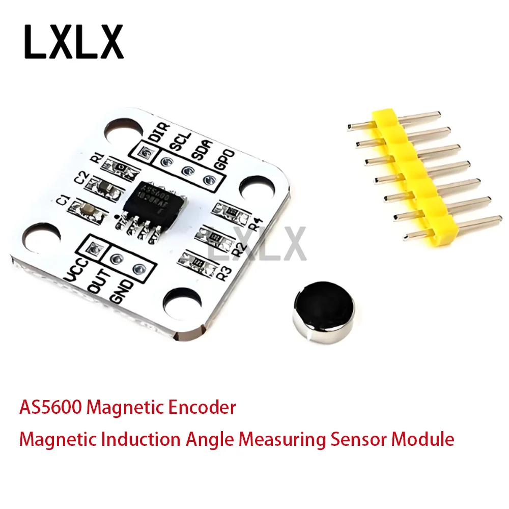 LXLX1 10pcsAS5600 Magnetic Encoder Magnetic Induction Angle Measuring Sensor Module 12bit High Precision Free Magnet