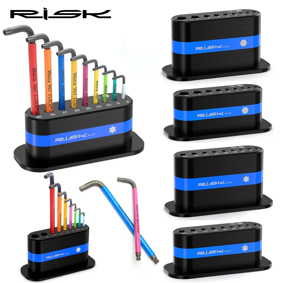 

Risk Bicycle Allen Key Storage Rack for Wera 950/967 Series Hex / Torx Wrench L-shape Hexagon Screwdriver Desktop Organizer