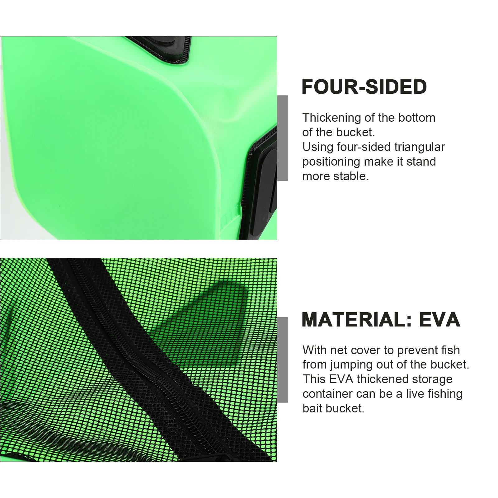 

Foldable Fishing Bucket Thickened Eva Waterproof Material Triangular Design for Outdoor Activities Foldable Bucket