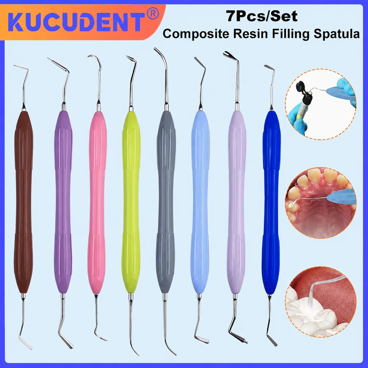 Silicone Spatula Set - 7-częściowy zestaw do wypełnień kompozytowych z
