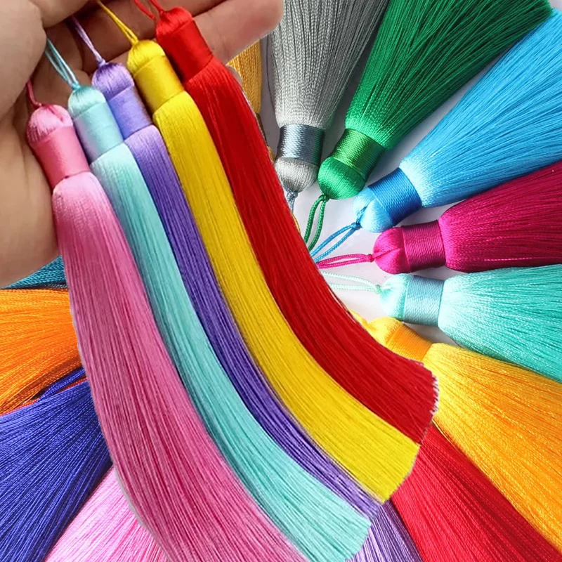 

1/2/5/10Pcs 12cm Polyester Silk Tassel With Hanging Ring Rope Fringe Trim DIY Sewing Accessories Home Curtain Pendant Decoration