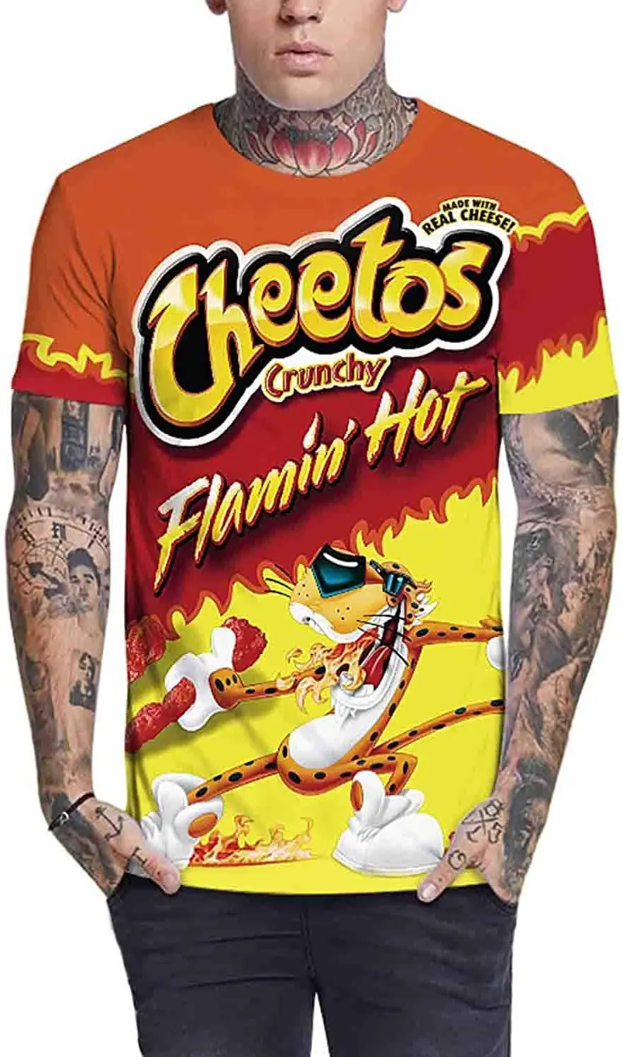 Men\'s 3D T Shirts Personalized Food Noodles Cheetos Chicken Takis Tops Street Casual Oversized T-Shirts Pullover