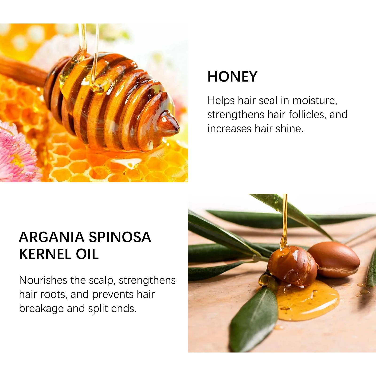 Honey Infused Hair Perfume 50ml - Natural Scent with Argan Oil, Nourishes & Adds Shine, Protects & Repairs Damaged Hair