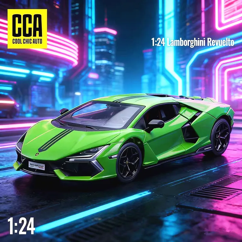 

1:24 Lamborghini Revuelto Alloy Sports Car Model Diecast Metal Racing Vehicle Car Model Simulation Sound and Light Kids Toy Gift