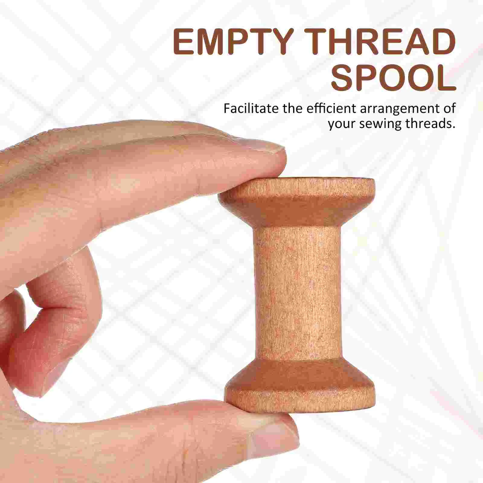 20 Pcs Retro Wooden Axis Empty Spools Yarn Holder Sewing Thread Chain Belt Ribbon Bobbins Embroidery