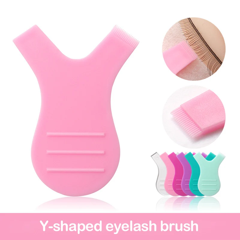 Eyelash Makeup Brushes Reuseable Plastic Clean Comb Y Shape Eyebrow Lifting Curler Graft Eye Lash Extension Perm Eyelashes Tools