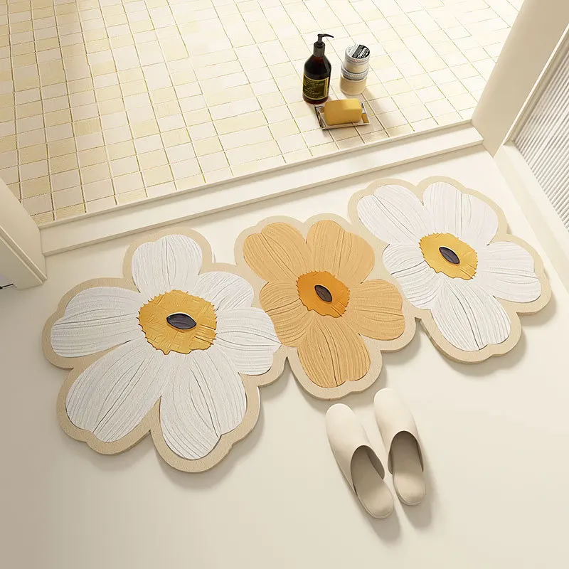 Soft Diatom Mud Foot Mat Bathroom Anti Slip Foot Mats Absorbent Quick Drying Door Mat Bathroom Carpet