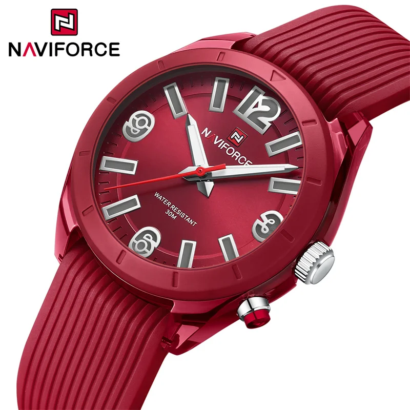 NAVIFORCE новый дизайн модные женские наручные часы высокого качества водонепроницаемые силиконовые женские кварцевые часы платье повседневные женские часы