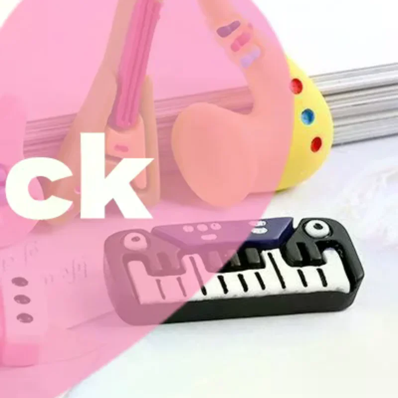10pcs Cartoon Kawaii Resin Mini Musical Instrument Scrapbooking Craft Cabochon DIY Miniature Accessories