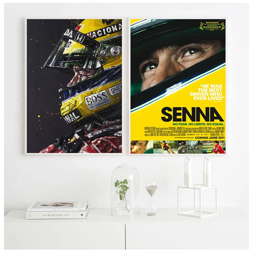 Ayrton Senna F1 Formula Legend Star Champion Race Car Poster Wall Art Canvas Prints Vintage Painting For Home Room Decor