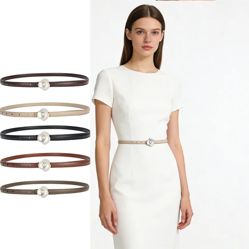 Ladies' leather belt decoration suit wide and thin waist belt fashionable and versatile summer ins style jeans belt