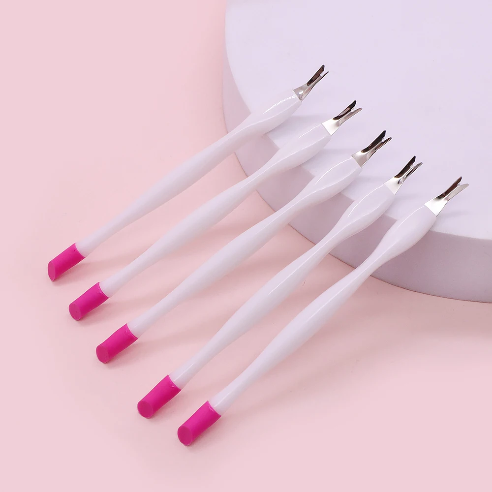 12Pcs/Bag Stainless Steel V Shape Cuticle Trimmer Dual End Dead Skin Remover Nail Cuticle Cutter Manicure Pedicure Nail Art Tool