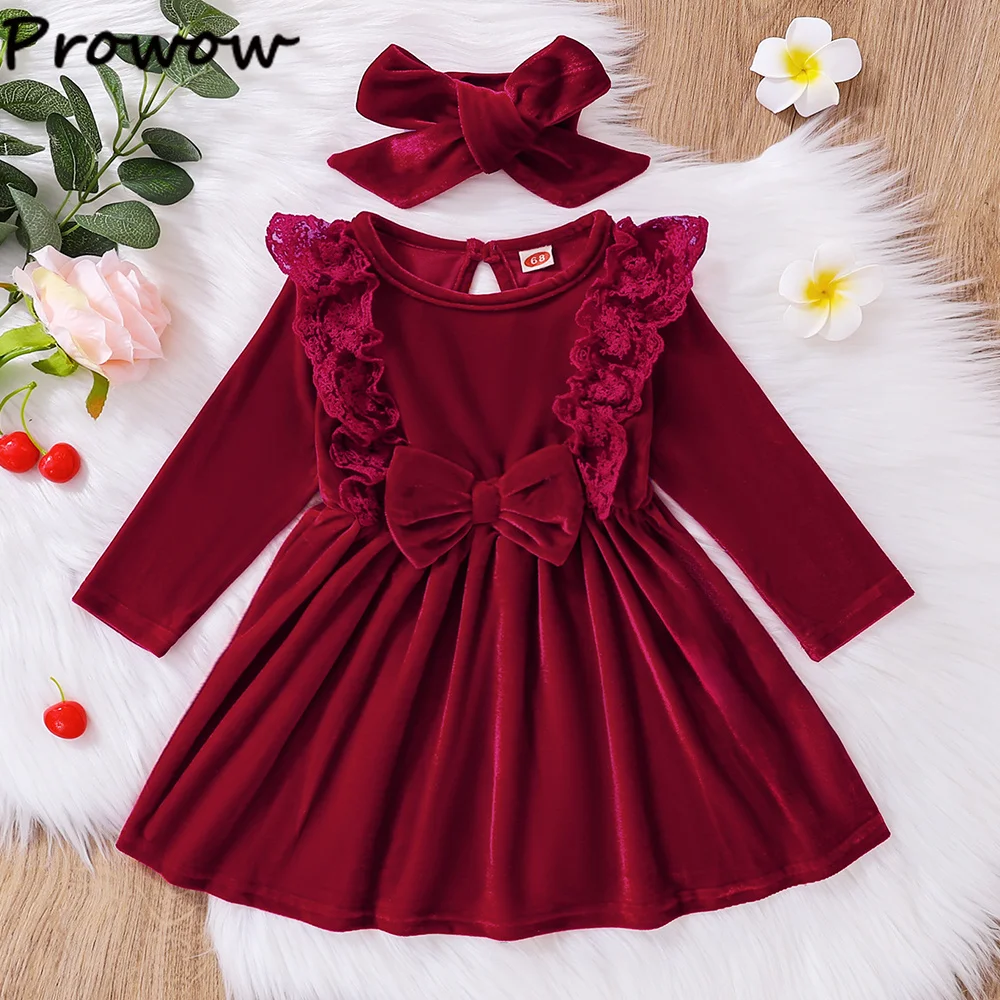 red dress 3 6 months Trolimons Newborn Baby Flower Girl Dresses Wedding Party Pageant Princess Dress Size 3-6 Months Red, Infant Girl's