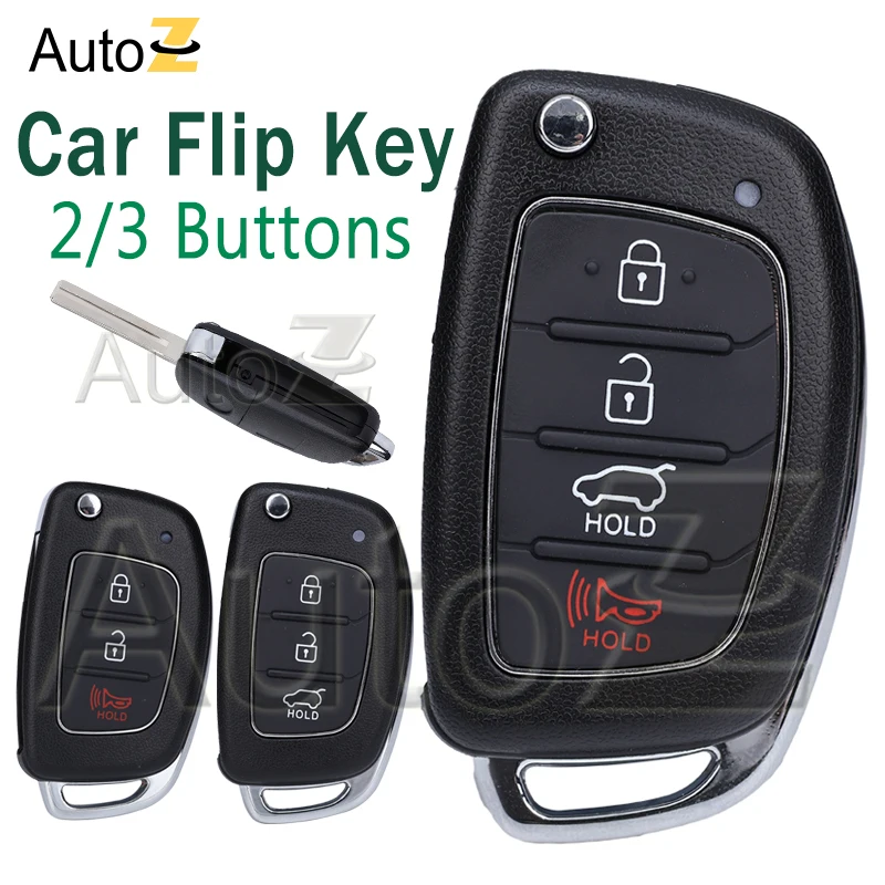 Car Flip Folding Car Key Shell Car Key Remote Case Fob Cover for Hyundai IX35 IX45 Accent I40 HB20 SANTA FE Solaris 3/4 Buttons