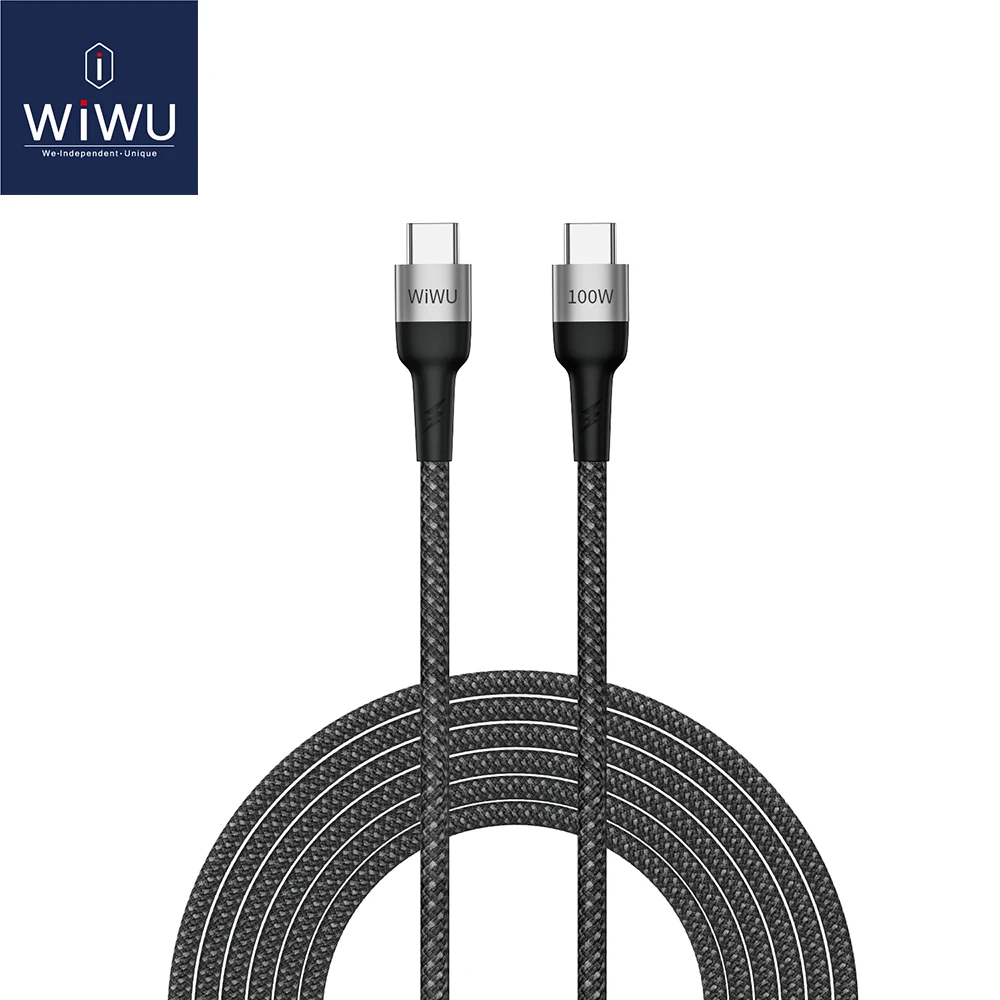 WiWU PD Fast Charging Cable 100W for iPad Charge Cable USB-C to USB-C Durable Type C Mobile Phone Cables for MacBook Air 13 Pro