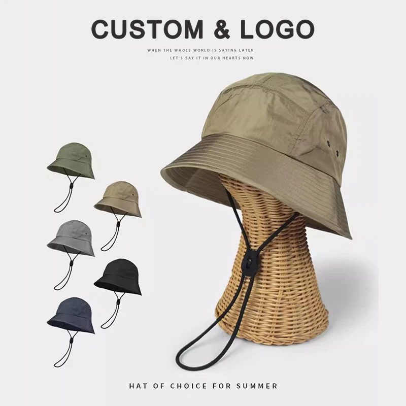 

New Thin Quick-drying Bucket Hats Custom Logo Summer Outdoor Sun Protection Casual Mountaineering Caps for Men and Women