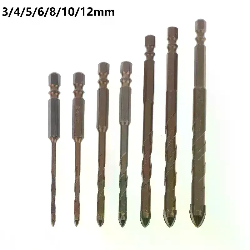 

3-12 мм шестигранные сверла для каменной кладки, стальные металлические крестовые сверла, сверла с четырьмя канавками для стекла, цемента, керамики, бетона, дерева, пластика