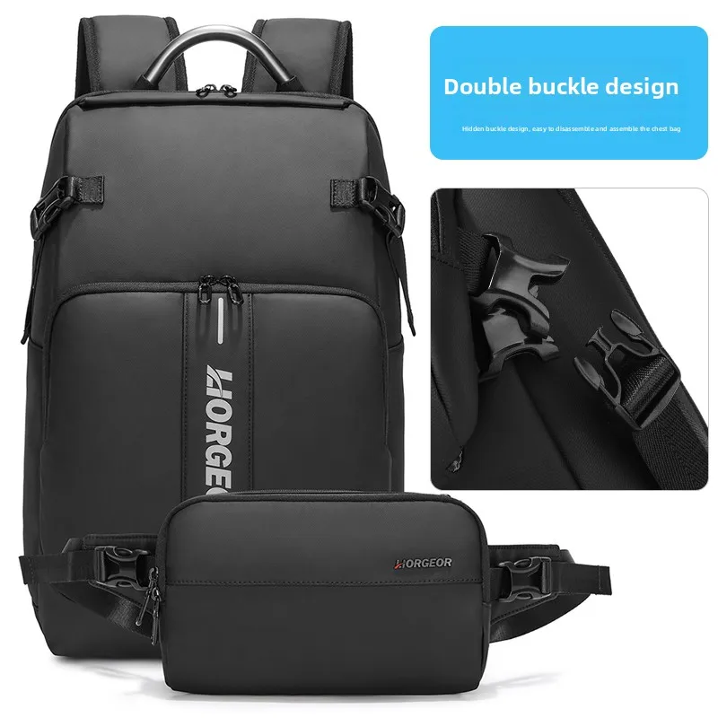 

Водонепроницаемый дорожный многофункциональный рюкзак для мужчин и женщин, деловой портфель со съемной сумкой через плечо и поясной сумкой.