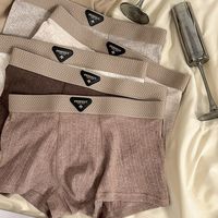4 pcs Men's Panties Cotton Underwear Boxers Shorts Breathable Men Underpants Solid Striped Underwear For Men