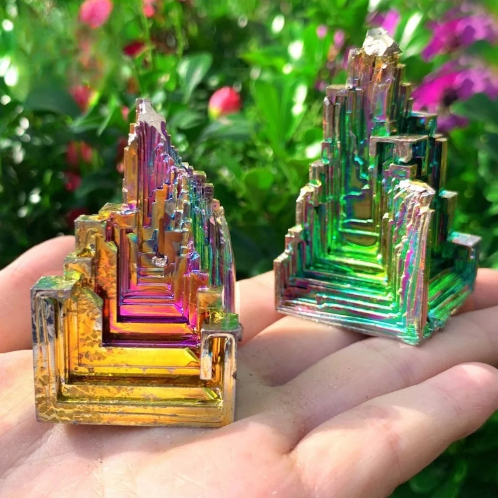 1 قطعة هالة اصطناعية ملونة الهرم قوس قزح هالة خام المعدنية تحصيل عينة زخرفة معدنية ديكور المنزل