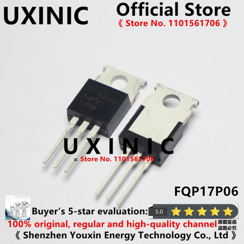 UXINIC 100% New Imported OriginaI FQP17P06 17P06 TO-220 Transistor