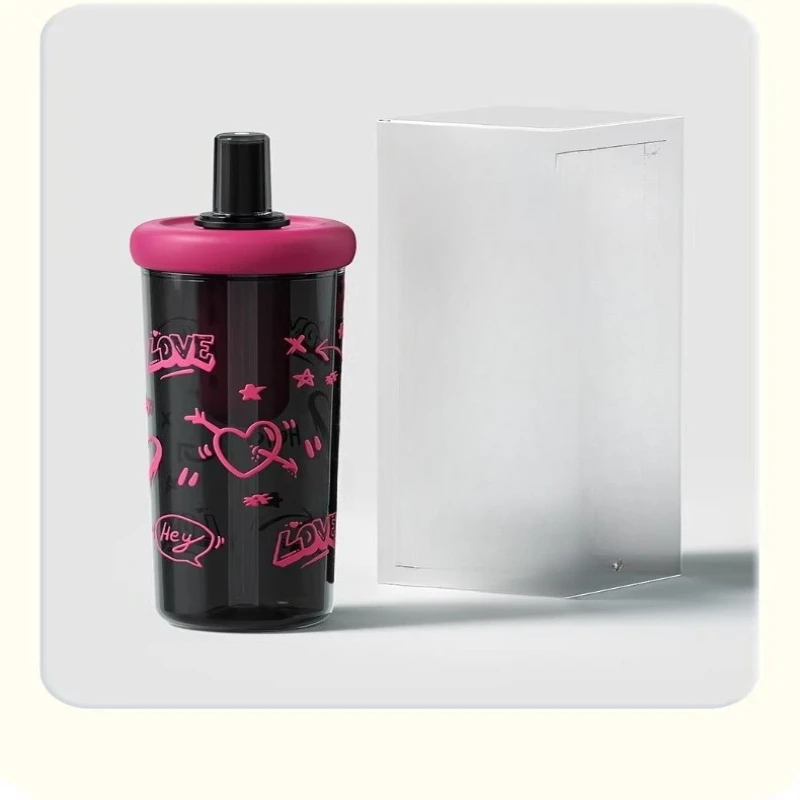 Straw cup for girls, high-value students, large-capacity water cup for summer adults